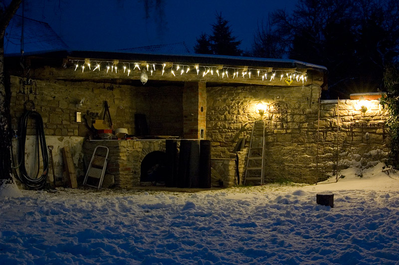 meine Frau bestand auf der Lichterkette