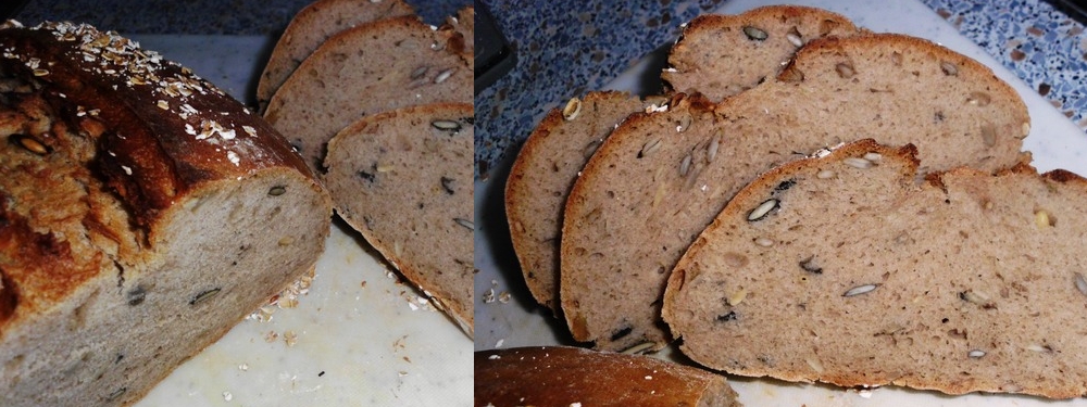 Es ist ein saftiges, schmackhaftes Brot geworden.