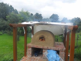 Ich dachte erst, dass wäre ja kein problem, vor dem Dach schon mal ein Feuerchen zu machen. Ging anfangs ganz gut.