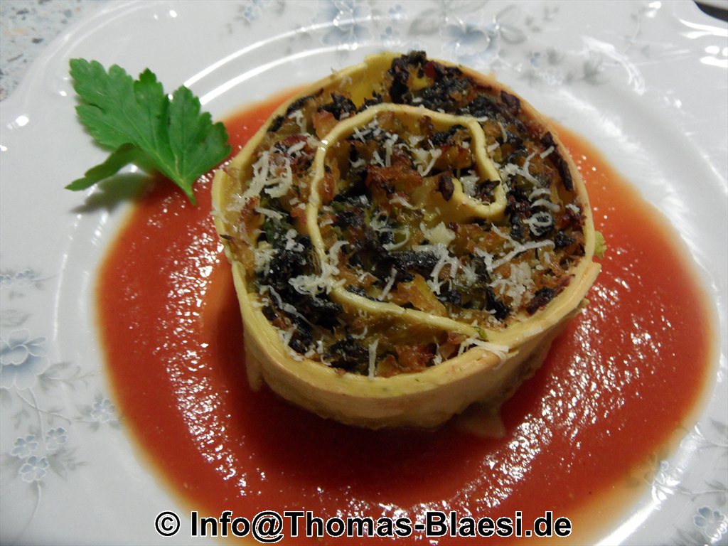 Wirsing und Bärlauch als Füllung