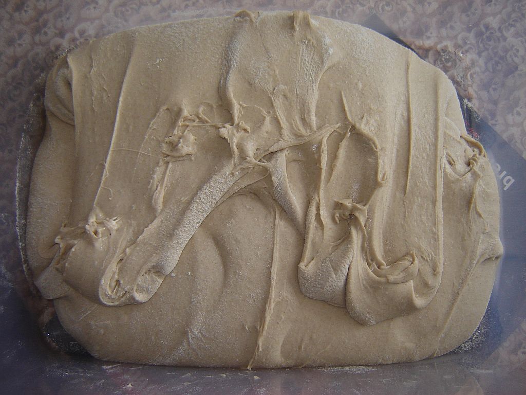 Teig in der "Faltkammer"