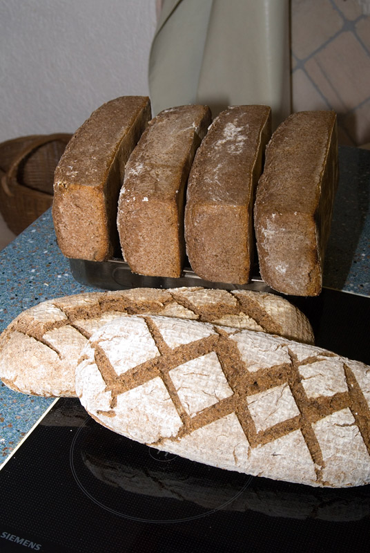 der Rest der ersten Rutsche Brot, drei fehlen bereits