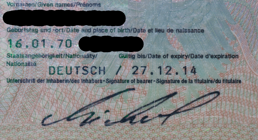 Unterschrift Perso