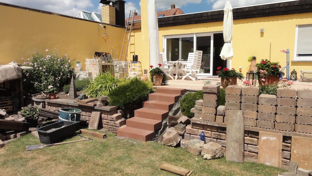 Abends ist dann die Treppe drin.