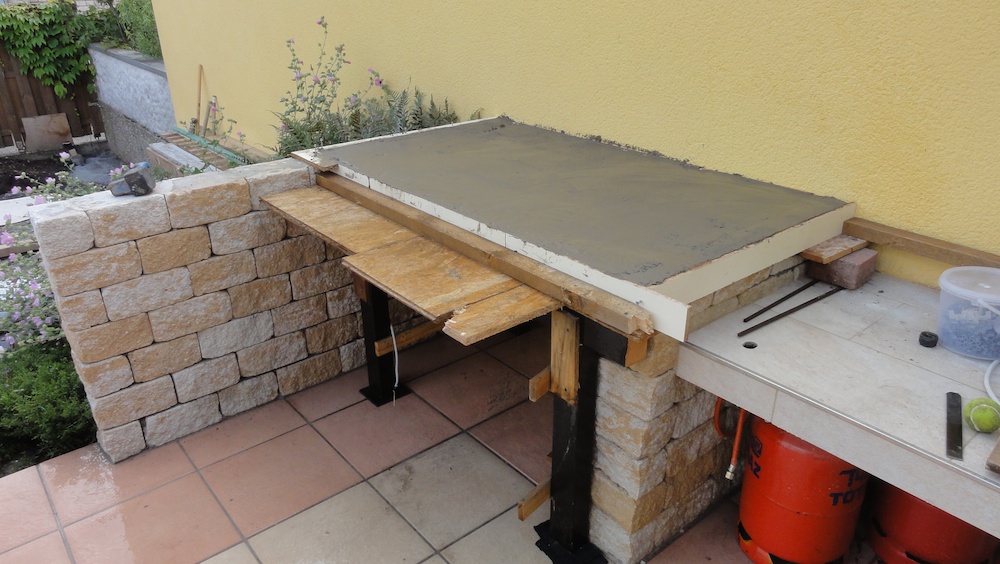 5 Sack Estrichbeton sind drin. Die Temperatur stimmt auch - alles wird gut