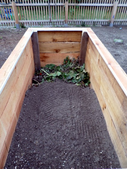Schichtaufbau des Hochbeetes