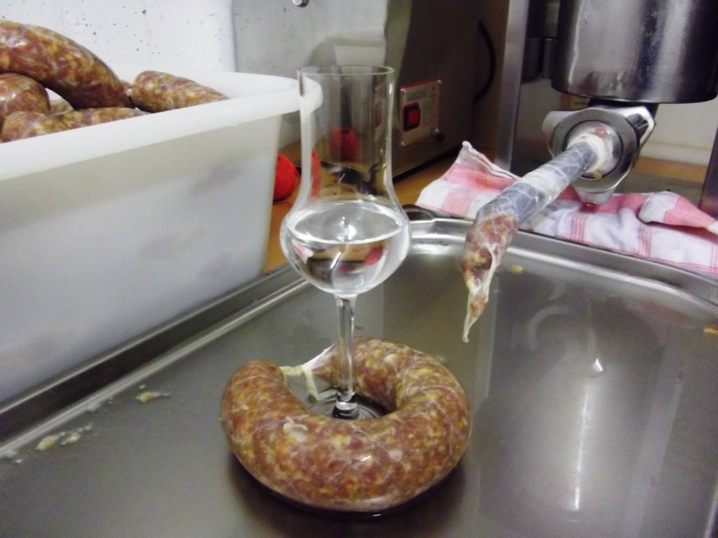 Die "Richtfest- Wurst".<br />Fertig, 21,5 kg sind verarbeitet