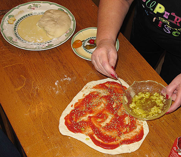 Pizza-1 beim Belegen