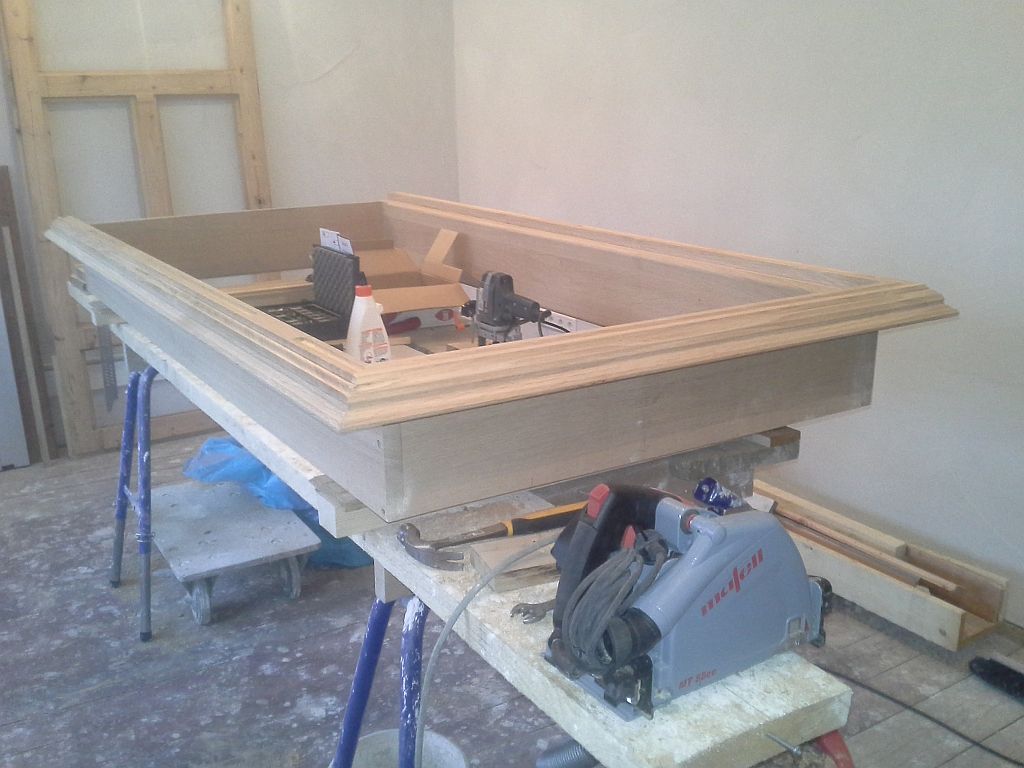 Zum weiter arbeiten liegt sie auf den Böcken