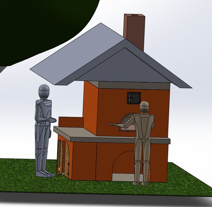First mittig über Gesamtbau