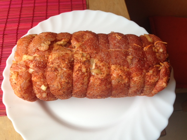 Tataaaa, fertig gewürzt (Salz, Pfeffer, Paprika u Cayenne) für den Bratschlauch