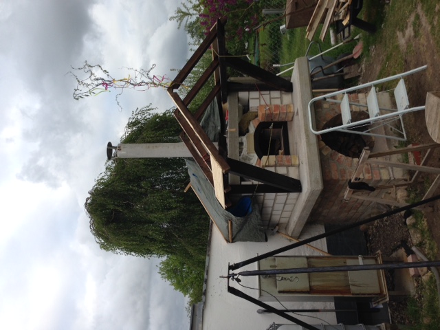 Kaminrohr probeweise aufgesetzt