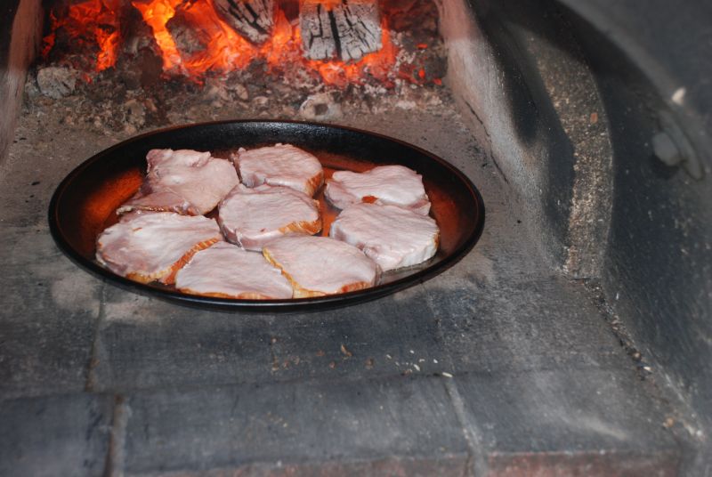 Beim Anbraten der Kaisersteaks.