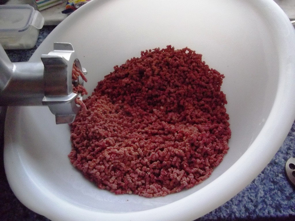 Eine Hälfte mit der 5mm Scheibe gewolft