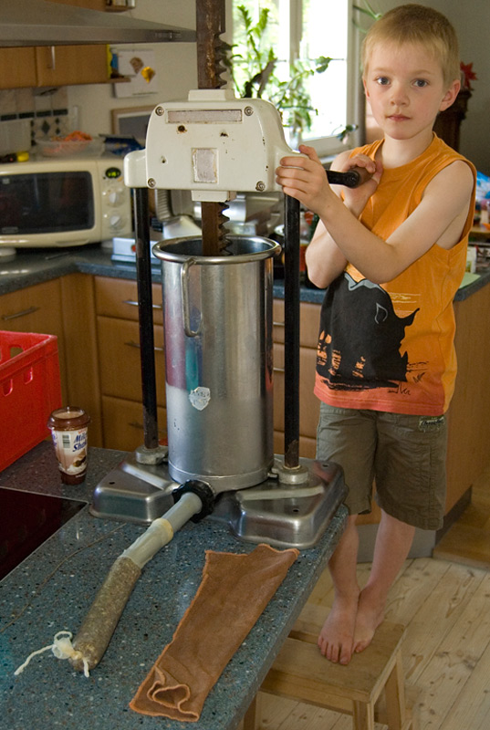 mein Sohn hat fleißig mitgeholfen