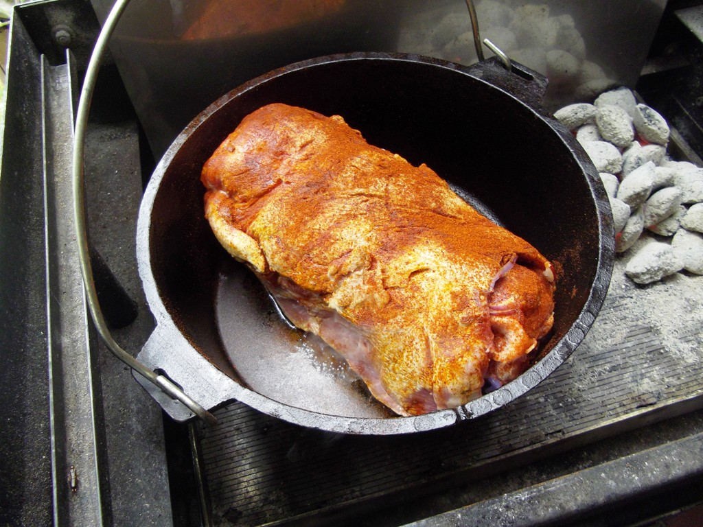 Anbraten mit vorgeglühten brekkies unten