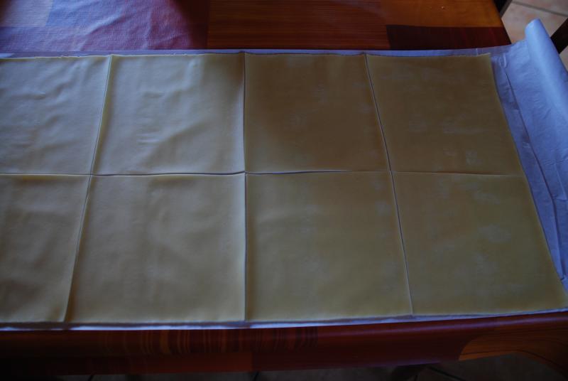 fertige Nudelteigplatten vorgeschnitten