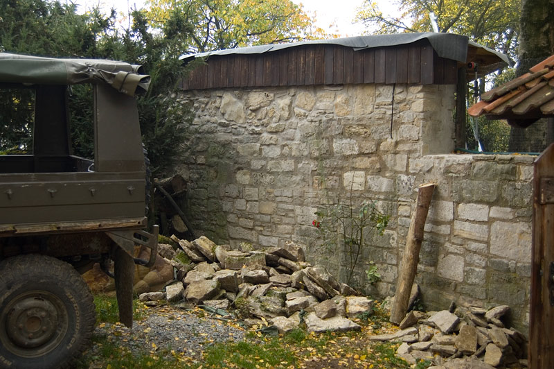 Verblendung mit Abfallbrettern